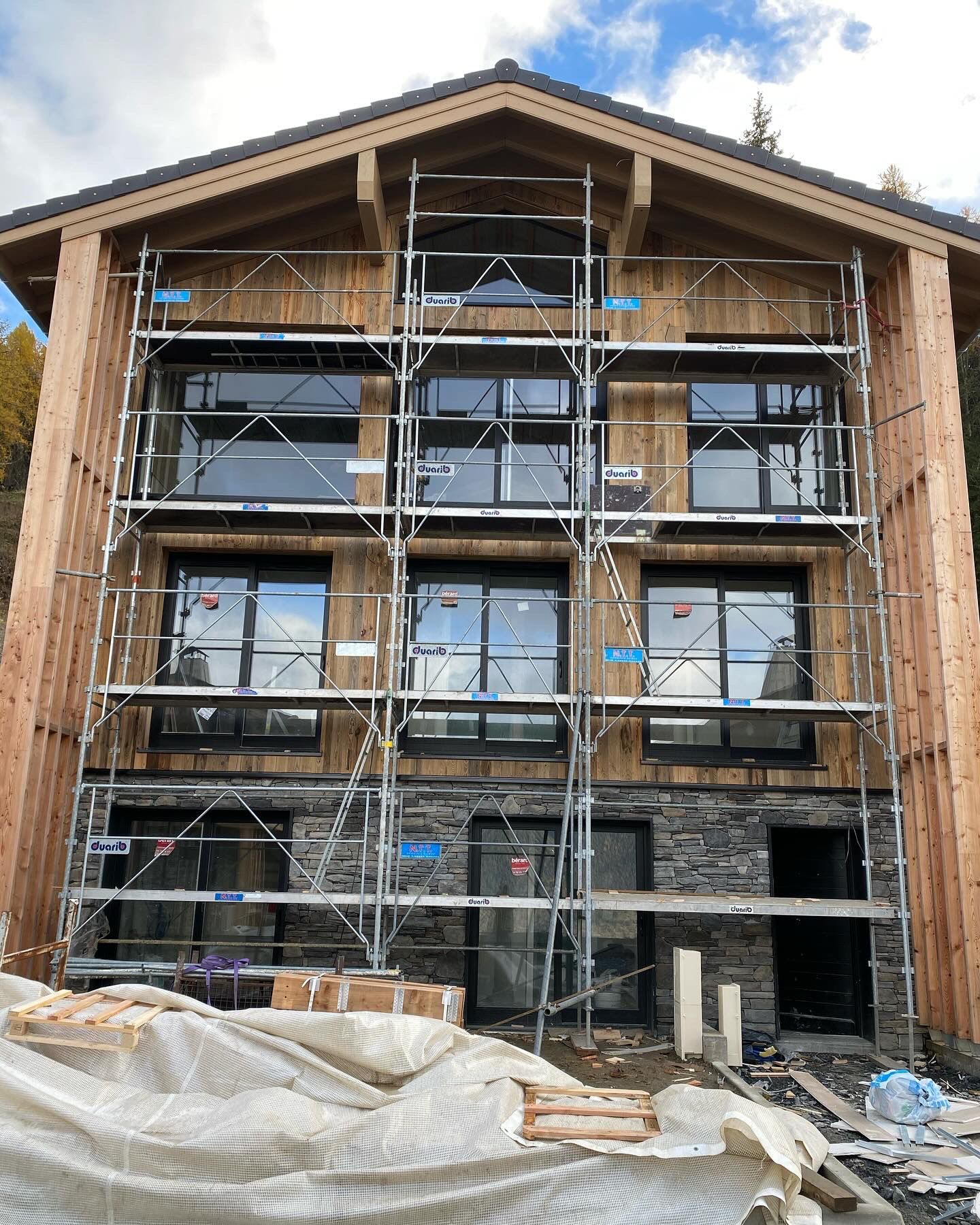 Façade chalet pierre & bois